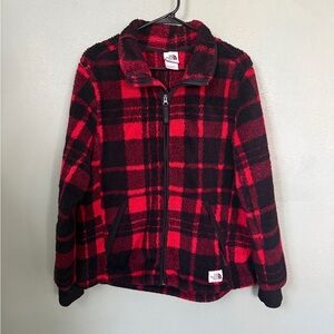 The North Face Black and Red Plaid Jacket